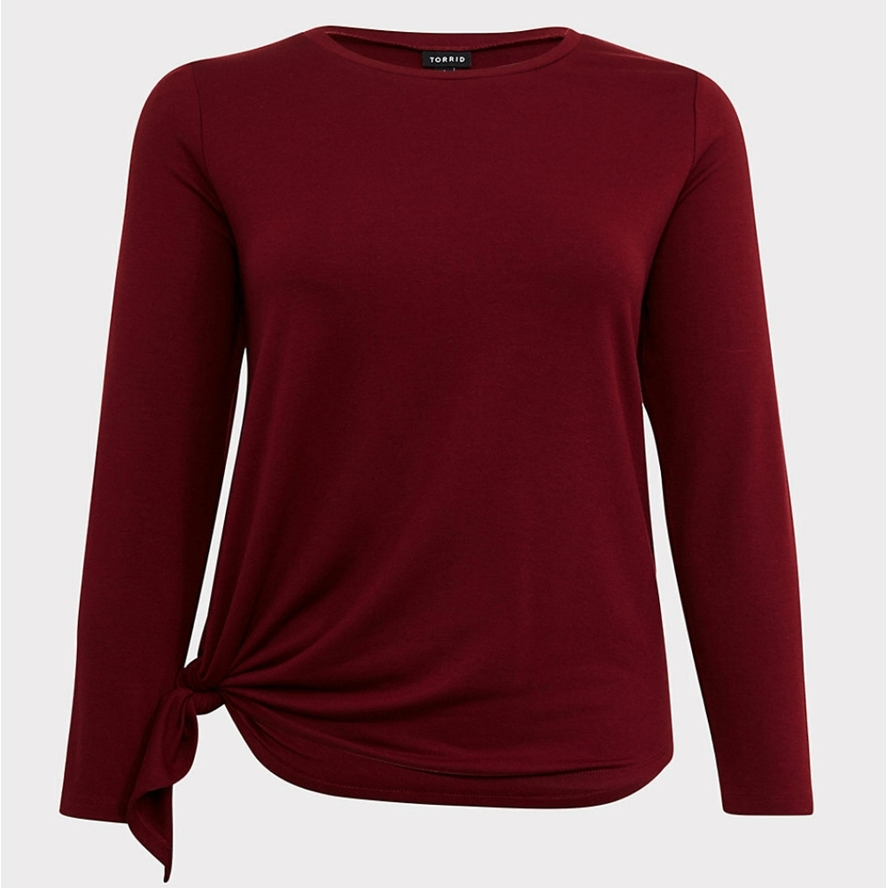 Torrid French Terry Asymmetrical Hem Long Sleeve Active Sweatshirt 00X